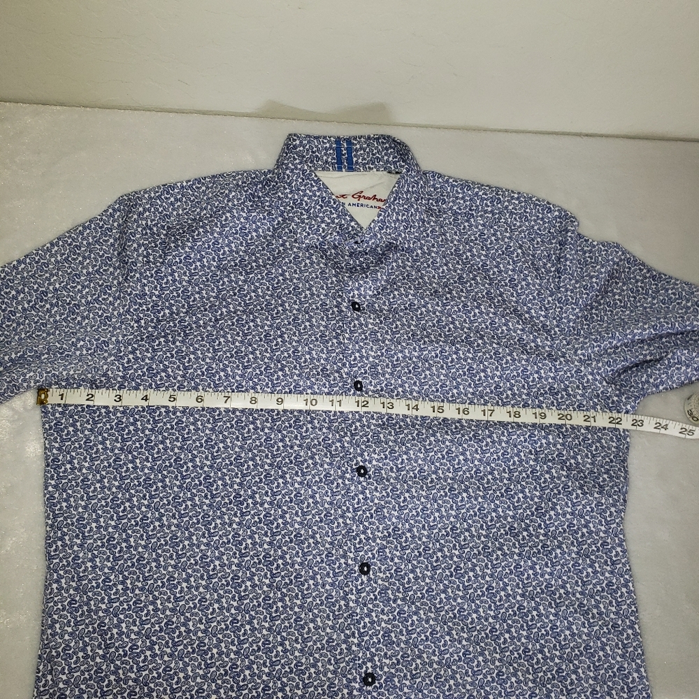 Robert Graham blue and white paisley button down Mens Size large. - Picture 10 of 14